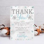 Blue Boy's Winter Christmas Baby Shower Thank You Card<br><div class="desc">Say thank you in style with these trendy baby shower thank you cards. The template wording is easy to personalize and your family and friends will be thrilled when they receive these fabulous thank yous.</div>