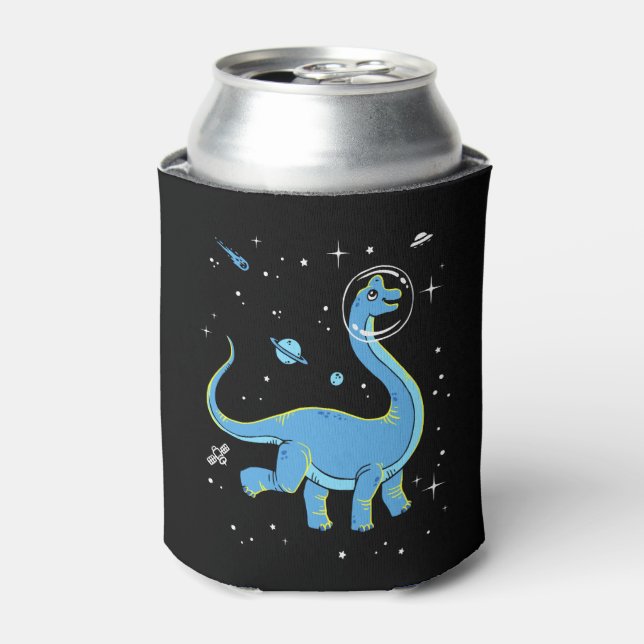 Blue Brachiosaurus Dinos In Space Can Cooler (Can Front)