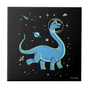 Blue Brachiosaurus Dinos In Space Tile