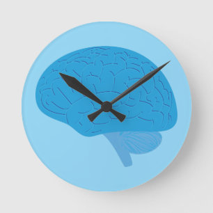 Blue Brain Round Clock