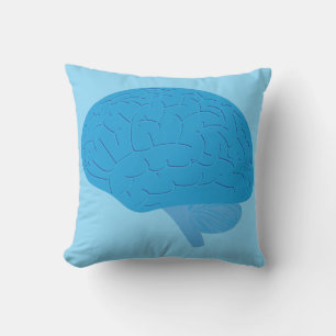 Blue Brain Throw Pillow