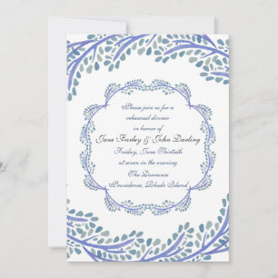 Blue Branches Rehearsal Dinner Invitation