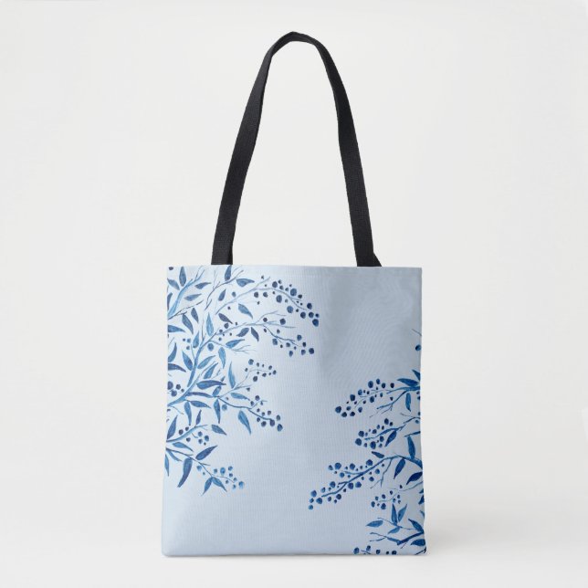Blue Branches Tote Bag (Front)