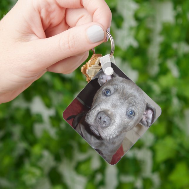 Blue Breed Staffordshire Bull Terrier Puppy, Keychain (Hand)