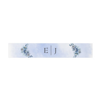 Blue Breeze Wedding Invitation Belly Bands Band