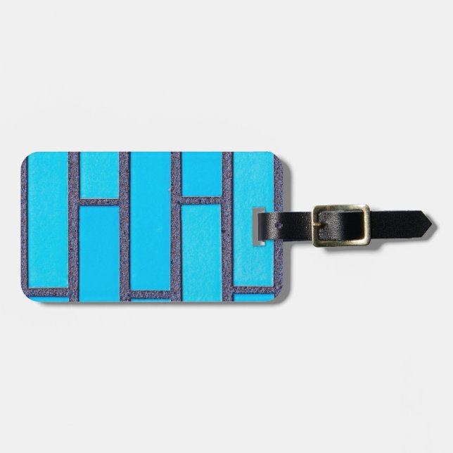 blue brick luggage tag (Front Horizontal)