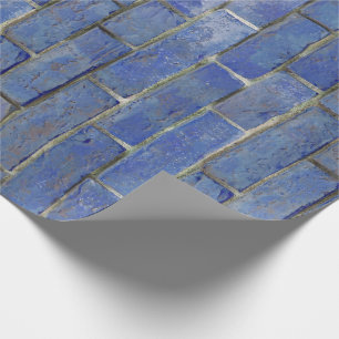 Blue Brick Pattern Wrapping Paper