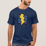Blue Bricks Lightning Bolt T-Shirt<br><div class="desc">Blue Bricks Lightning Bolt bolts storm thunder lightening cartoon superhero superheroes cartoons science physics physical, not to mention big bang.</div>