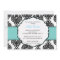 Blue Bridal Shower Invitations Damask