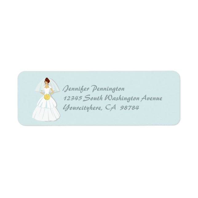 Blue bridal shower return address envelope labels (Front)