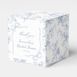 Blue Bridal Shower Thank You Favor Box