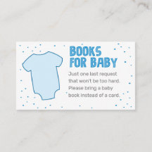 Blue Bring a Book Card Baby Shower Game