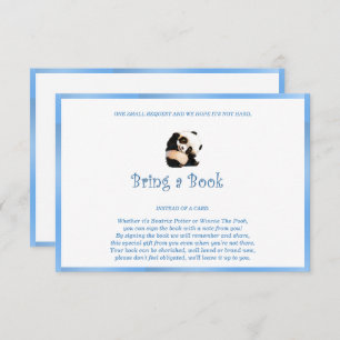Blue Bring a Book Panda Bear Enclosure Card