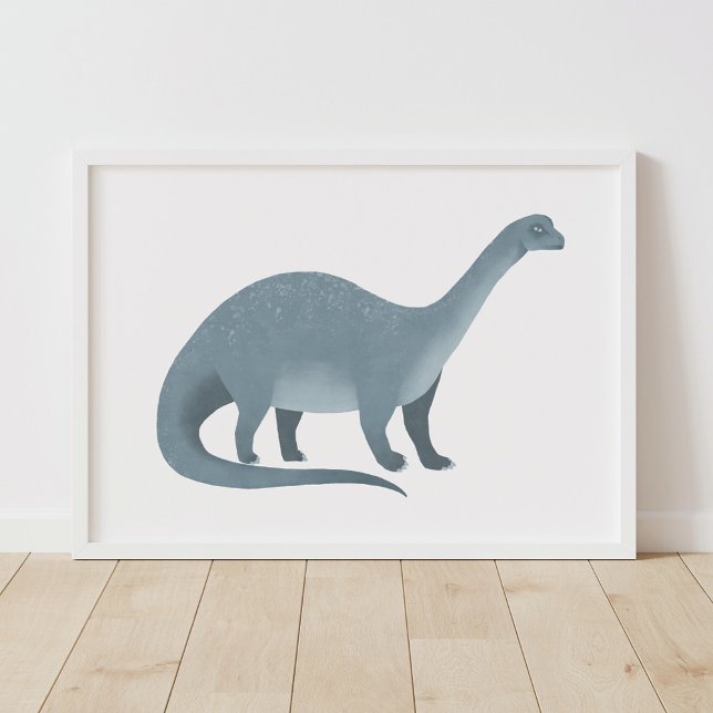 Blue Brontosaurus Dinosaur Wall Art Poster (Creator Uploaded)