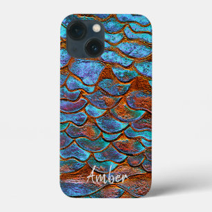Blue Bronze Copper Metallic Pattern Personalized C iPhone 13 Mini Case
