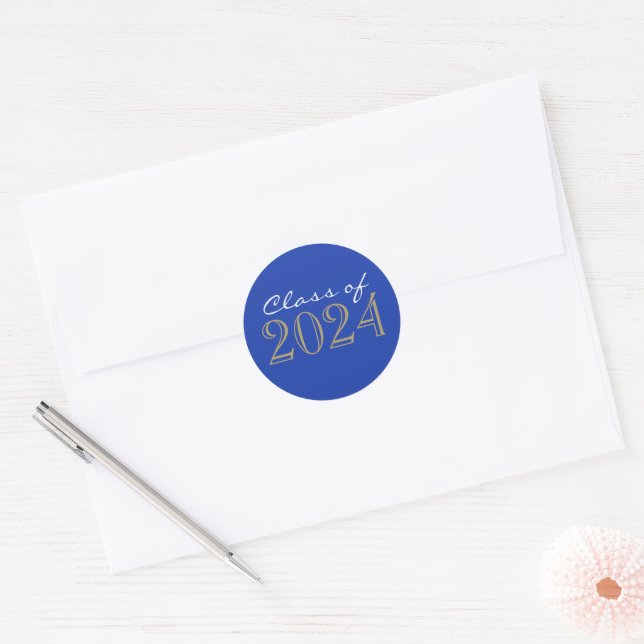 Blue & Bronze Graduation Envelope Seal Stickers (Envelope)