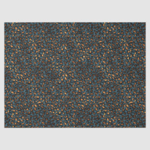 Blue Bronze Leopard Print Tissue Paper