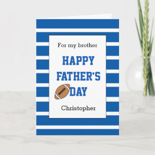 Blue Brother Football Father's Day Card
