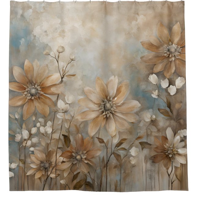 Blue Brown Beige Farmhouse Floral  (Front)