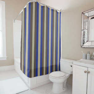 Blue Brown Beige Vertical Stripe 