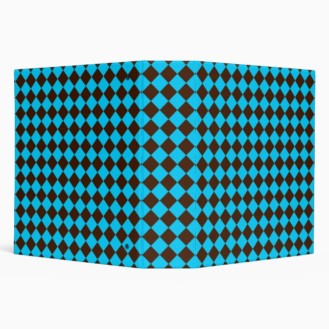 Blue Brown Diamond Chequered Pattern  Binder (Background)