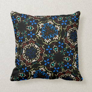 blue brown dress pillow