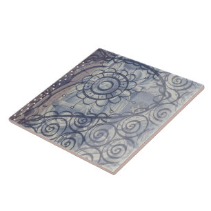 Blue brown grey with angel industrial loft style tile