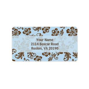 Blue/Brown Hawaiian Address Labels