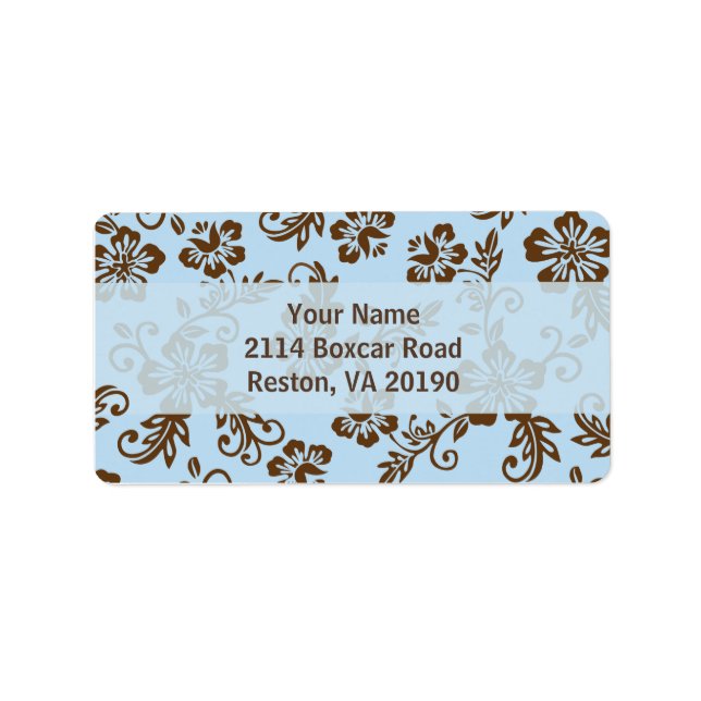 Blue/Brown Hawaiian Address Labels (Front)