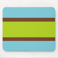 Blue, Brown & Lime Green Striped Mousepad