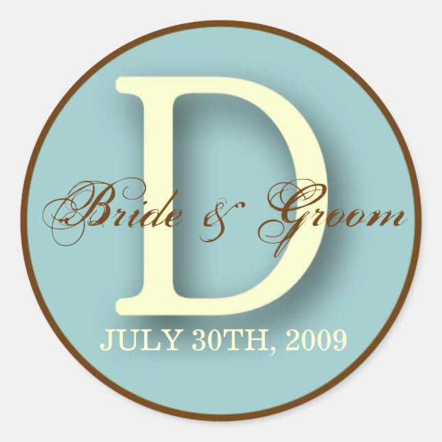 Blue & Brown Monogram D Sticker (Front)