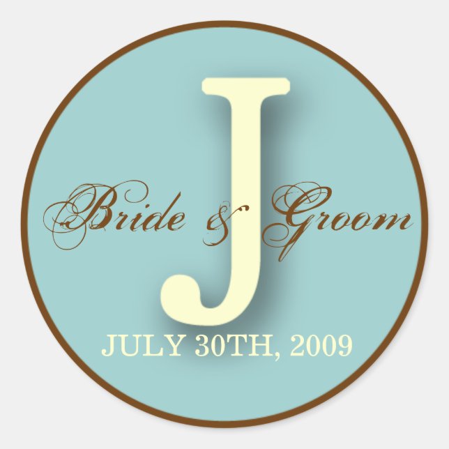 Blue & Brown Monogram J Sticker (Front)