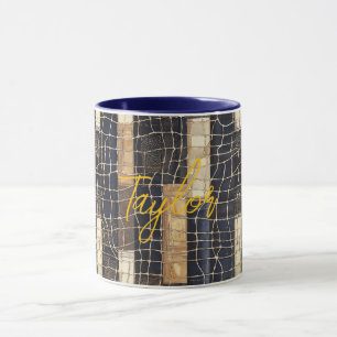 Blue Brown Ocean Net Mug
