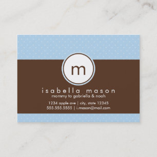 Blue & Brown Polkadot Mommy Card