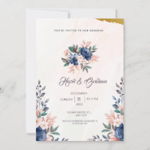  Blue Brown Simple Floral Frame And Watercolor 