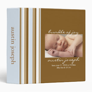 Blue & Brown Stripes - Striped Back Binder
