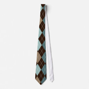 Blue/Brown Stylish Argyle Tie