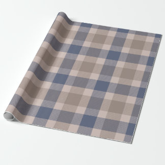 Blue Brown Tartan Plaid Pattern Wrapping Paper