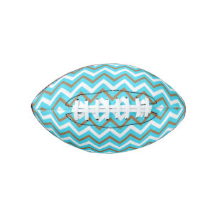 Blue Brown White Zig Zag Lines Geometric Sea Waves Football