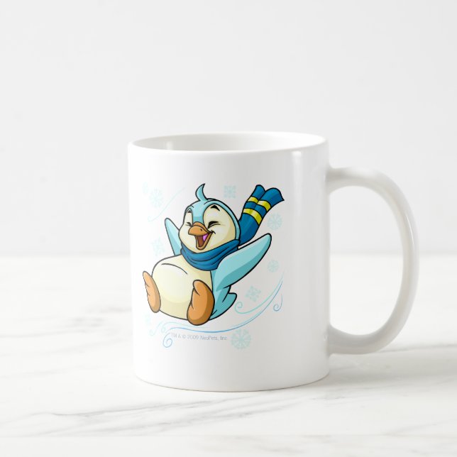 Blue Bruce sliding across ice Coffee Mug (Right)