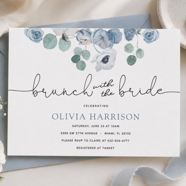 Blue Brunch with the Bride Shower Invitation (Creator Uploaded)