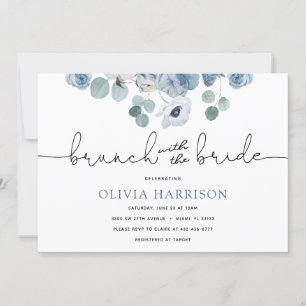 Blue Brunch with the Bride Shower Invitation