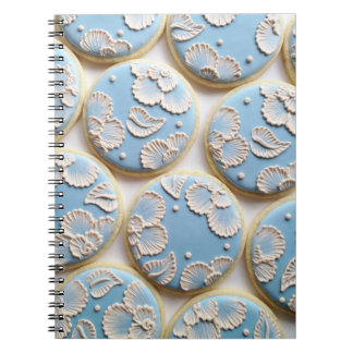 Blue Brush Embroidered Cookies Notebook