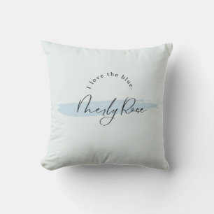 Blue Brush Romance Neily Rose Throw Pillow