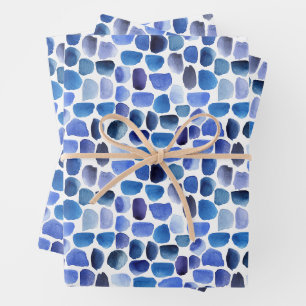 Blue Brush Strokes Wrapping Paper Sheets
