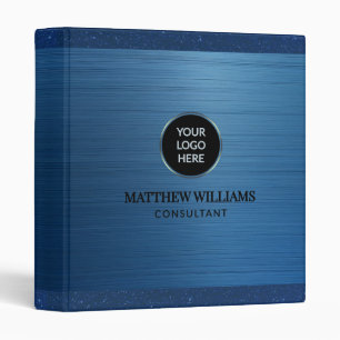 Blue Brushed Metal Binder