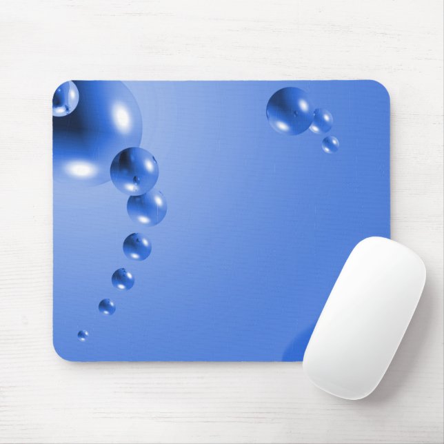 Blue Bubble Abstract Mouse Pad (With Mouse)