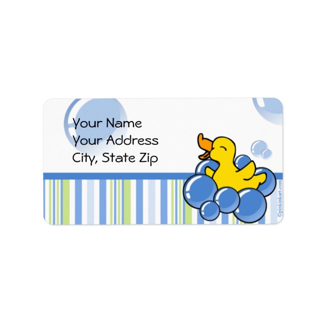 Blue Bubble Ducky Label (Front)