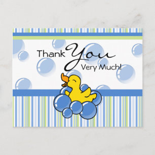 Blue Bubble Ducky Thank You Cards