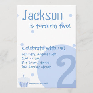Blue Bubble Invitation, 2nd Birthday Invitation